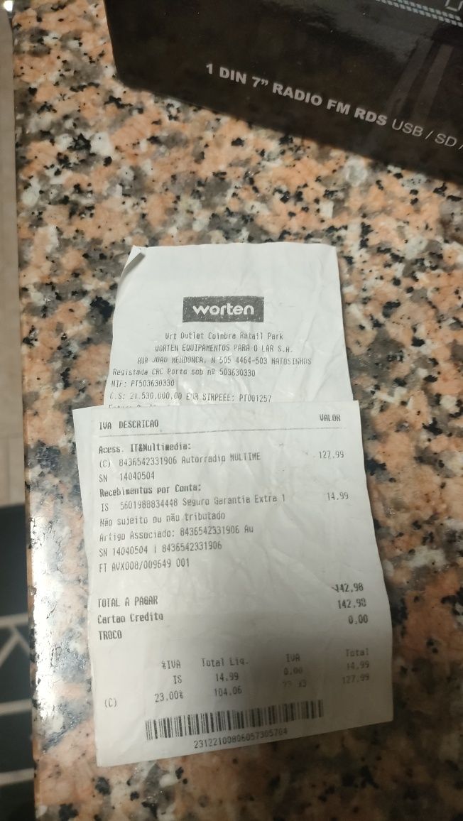 1 DIN 7" auto radio