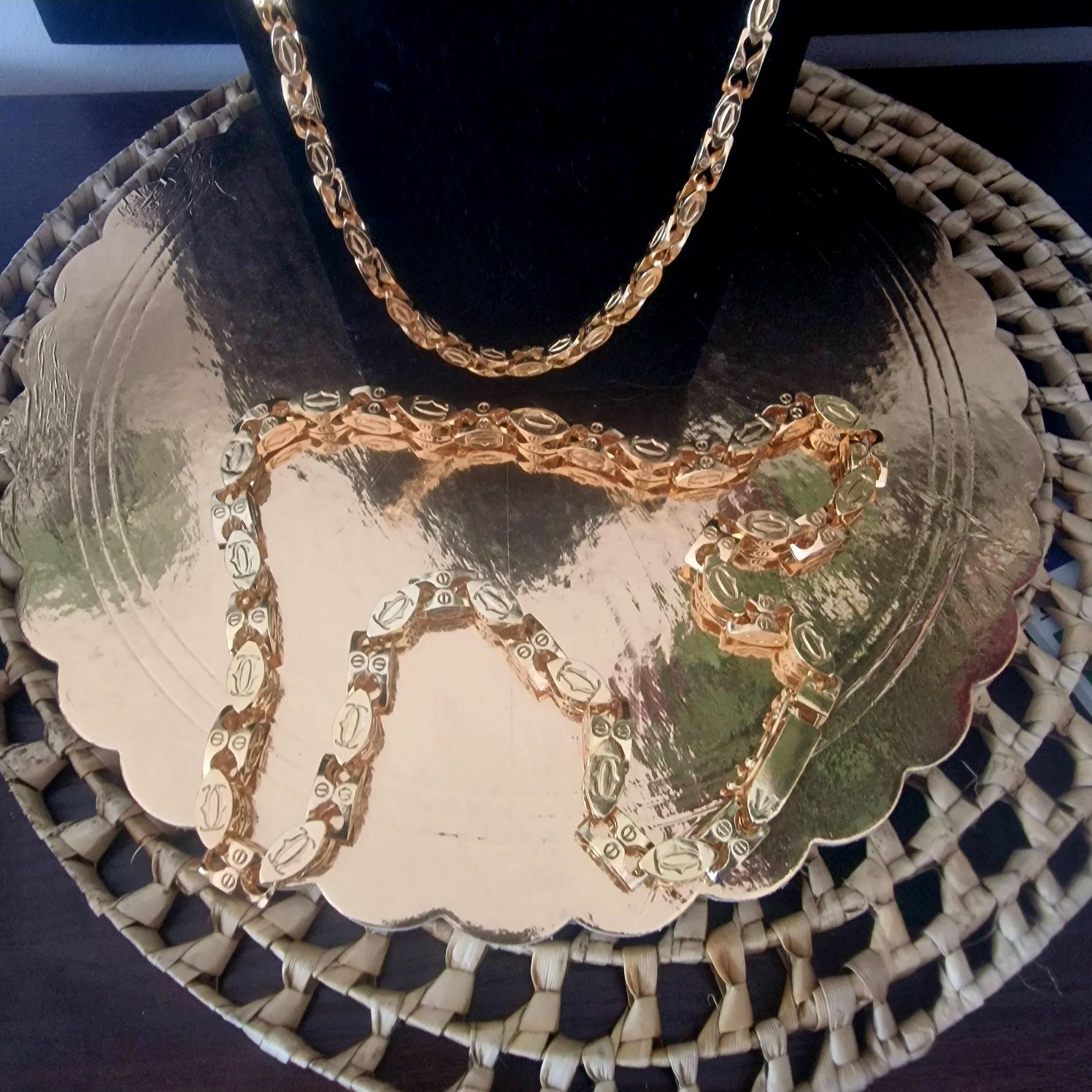 Srebny pozłacany cartier 153.40gram próba 925