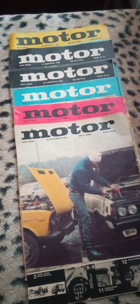 Czasopismo MOTOR 1978-86 wybrane nr 17 sztuk