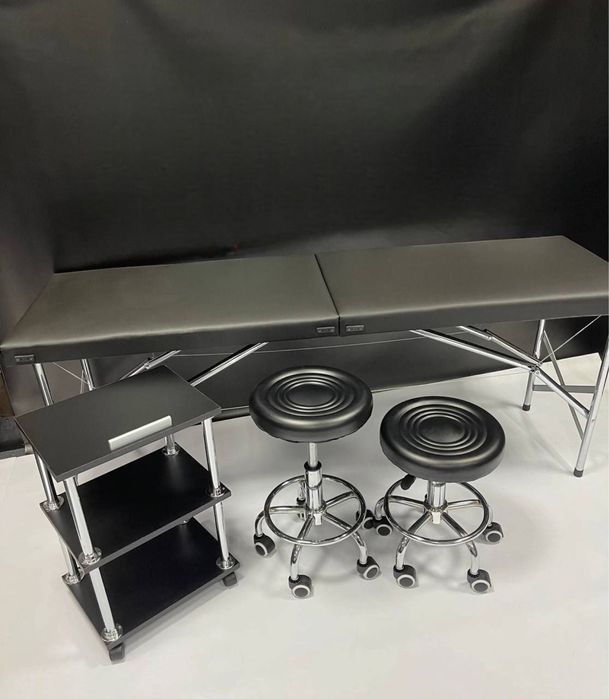 Комплект ВИГІДНО‼️Кушетка косметологічна №54еко-шкіра+етажерка+стілець