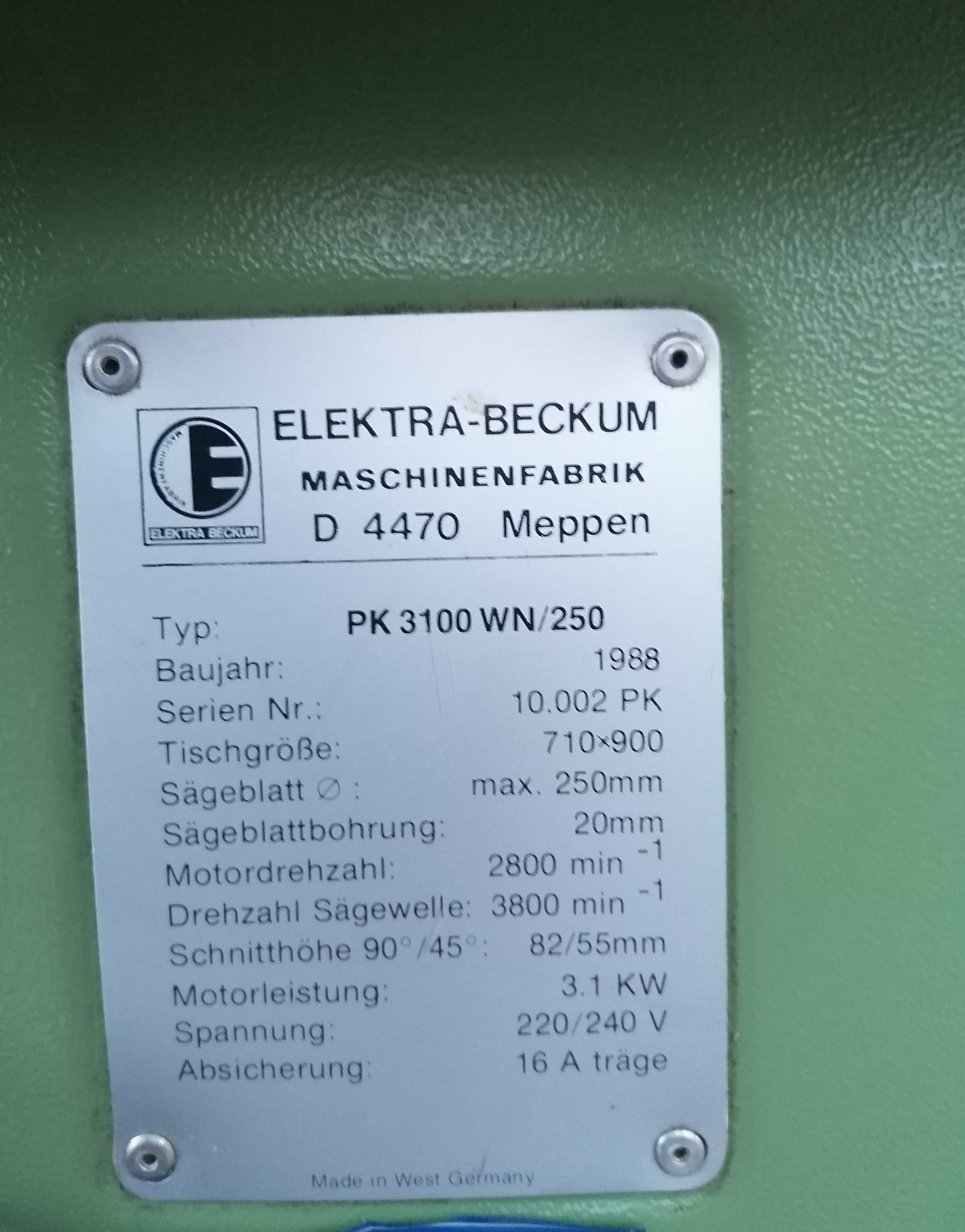 Piła budowlana krajzega Elektra Beckum PK 250  Piła stołowa