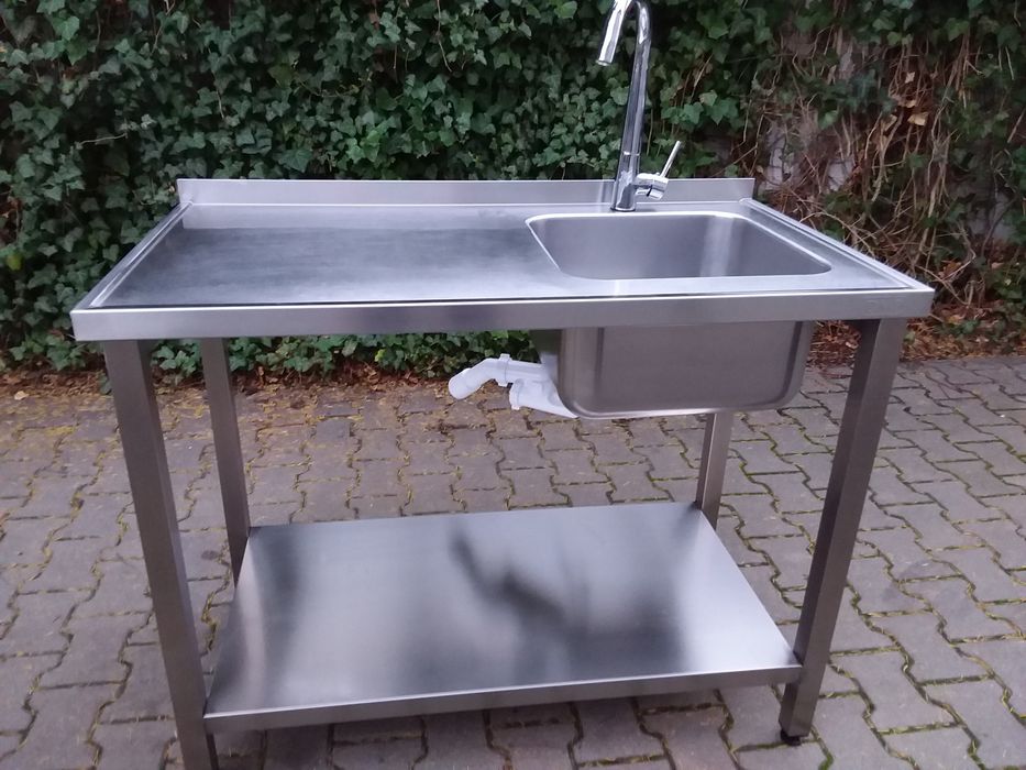 Zlew zlewozmywak ze stołem nierdzewny 60x110cm domowy gastronomiczny