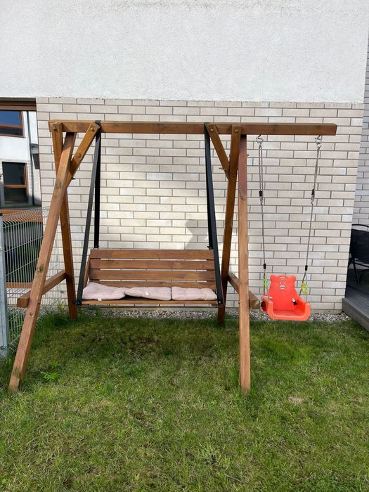 Huśtawka drewniana z kantówki