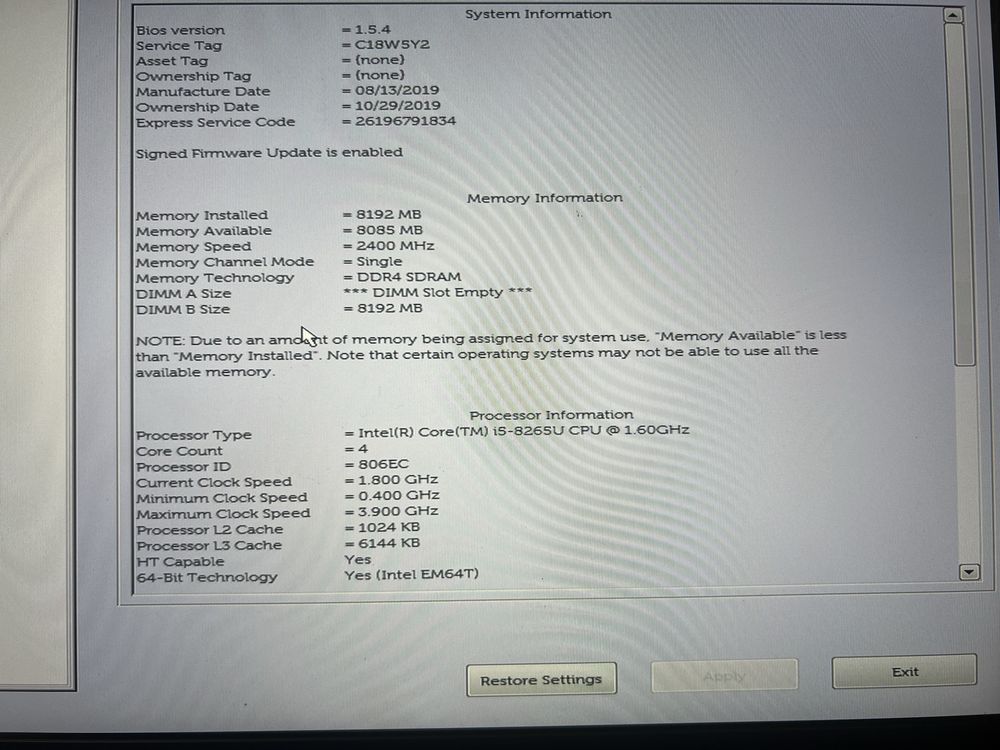 Материнська плата для ноутбука Dell Latitude 7400 i5-8265U
