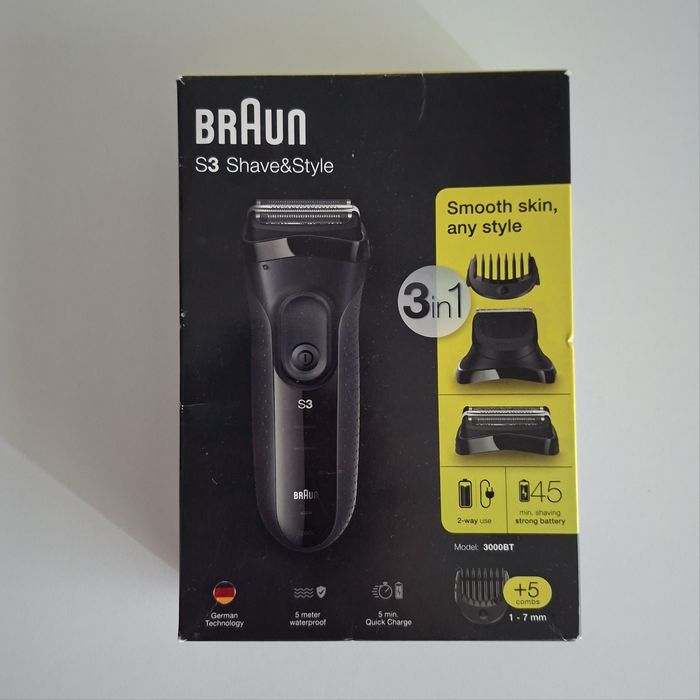 Máquina de barbear Braun S3 Shave&Style, model 3000BT