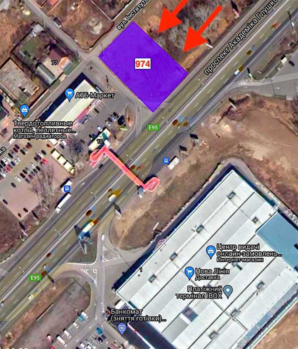 Продаж, фасадна ділянка під комерцію, поряд АТБ. Гатне 3 км від Києва