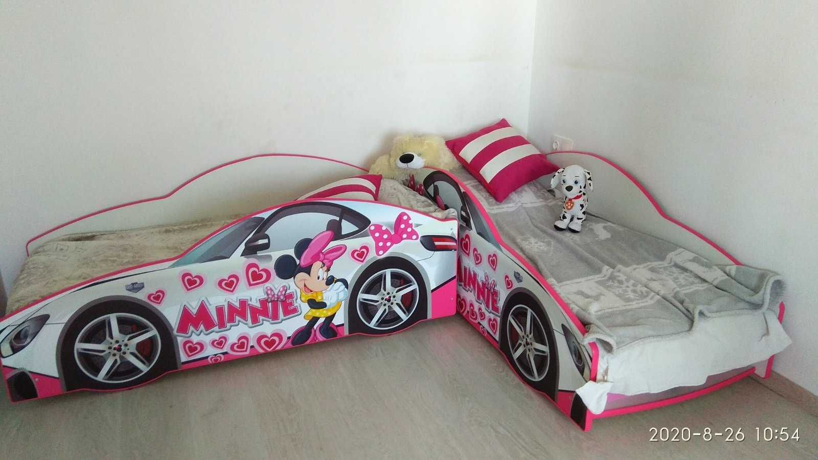 Ліжко-автомобіль МініМаус для дівчинки 70х150