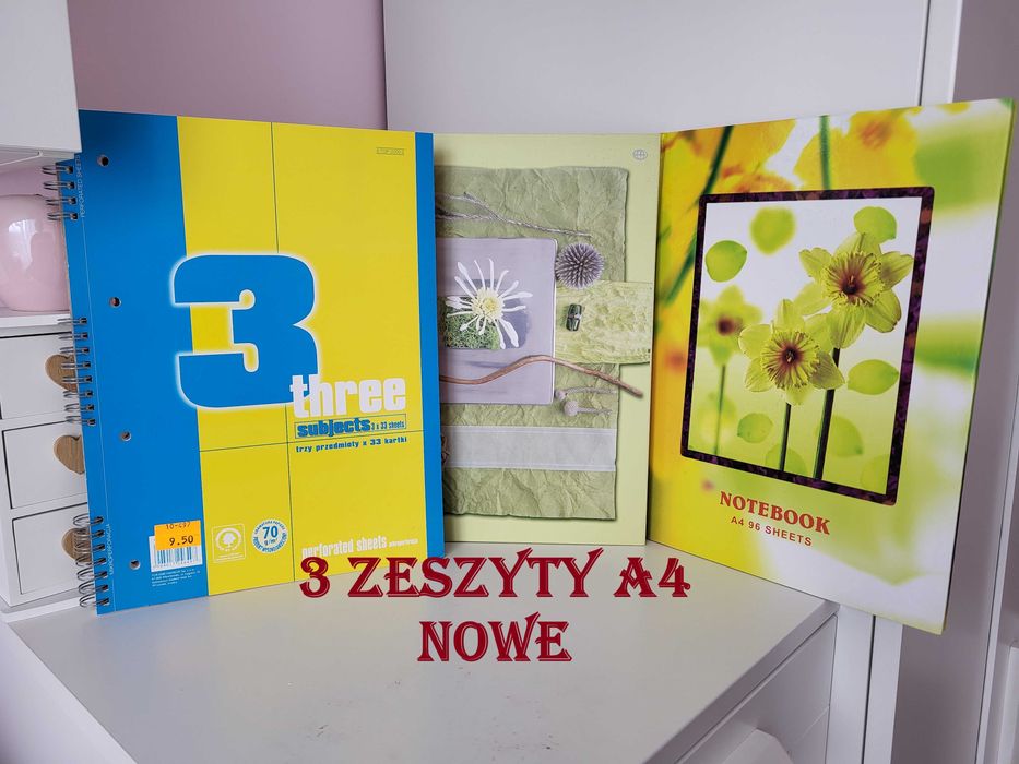 Brulion zeszyt A4 96 kartek kratka twarda oprawa NOWE 3 sztuki