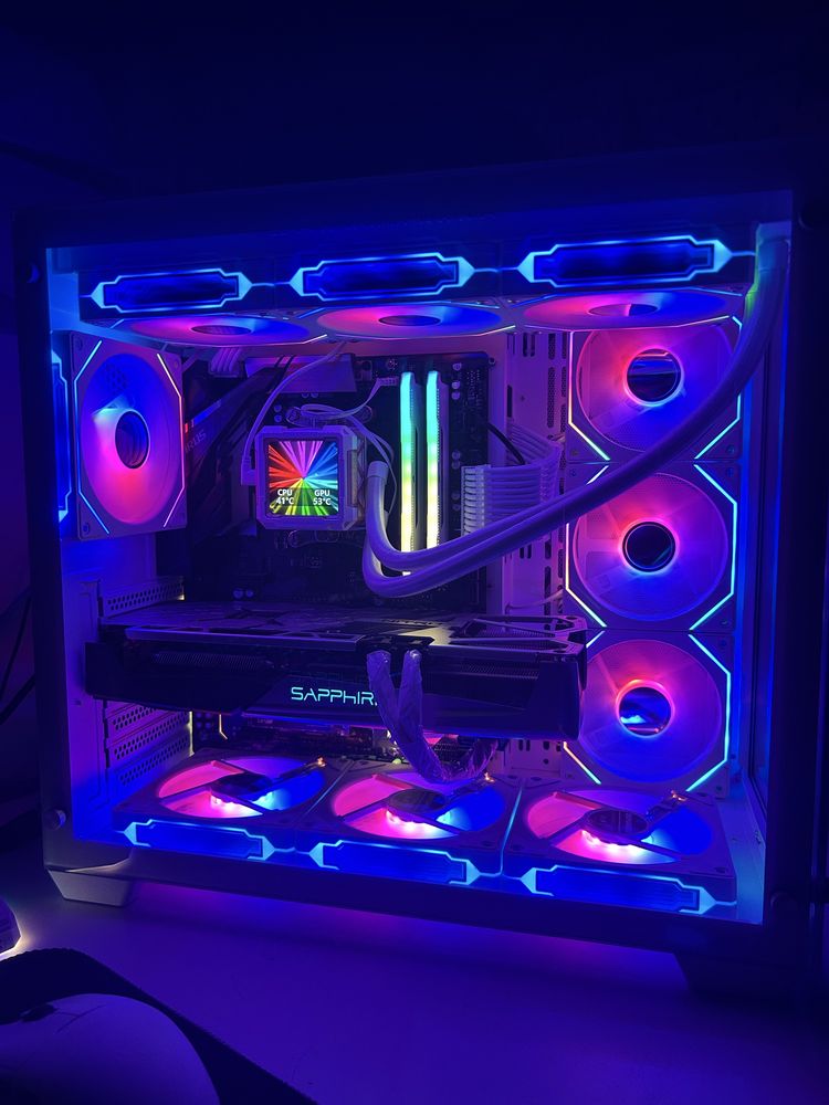 Bialy komputer RGB Ryzen 5 5500 / RX 5700 XT / 32 GB RAM