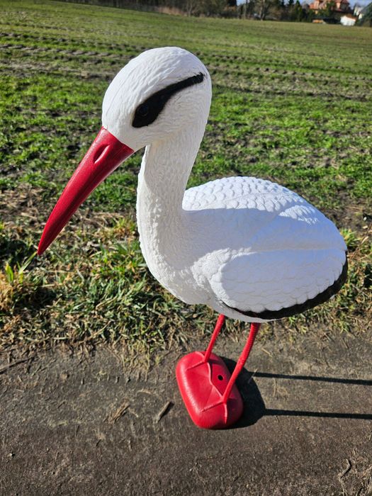 Wysoka figurka bocian bociek wiosna lato na ogród działkę prezent