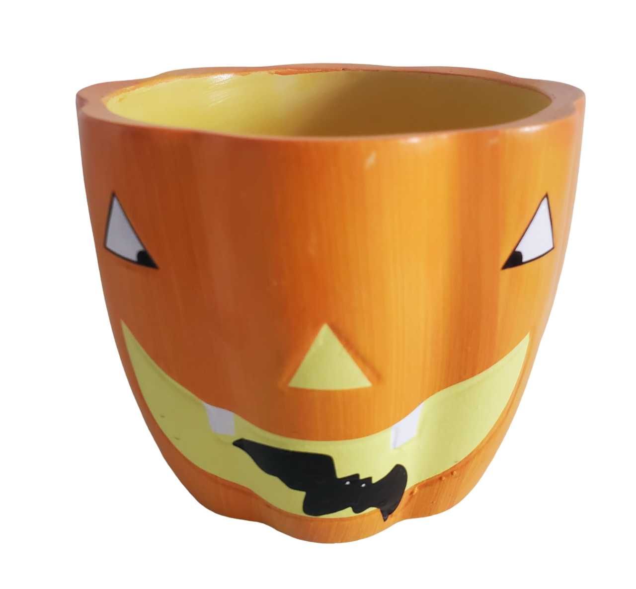 Doniczka, osłonka ceramiczna Halloween dynia wys.9 cm śr. 11 cm