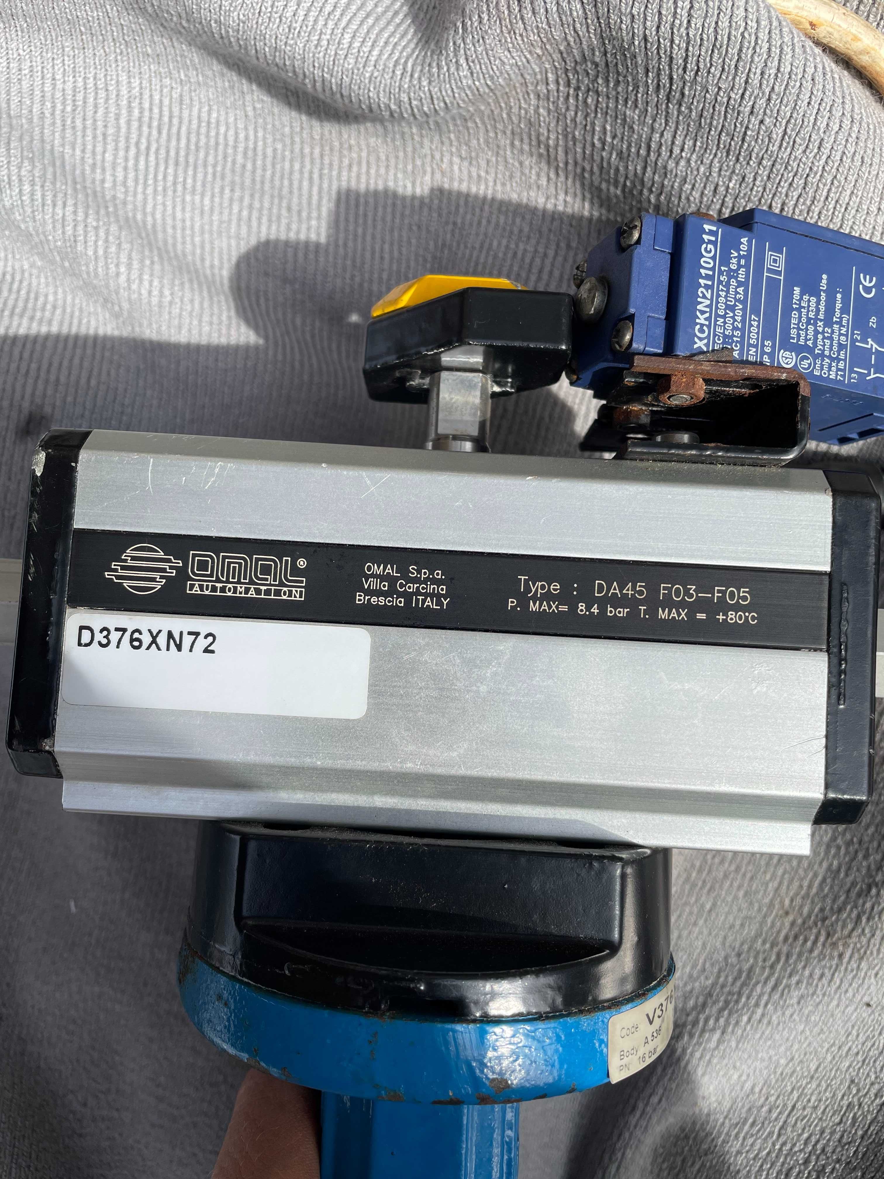 Дисковый затвор OMAL v376xn72 + пневмоцилиндр da45 f03-f05