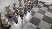 Tabuleiro de xadrez em pedra mármore