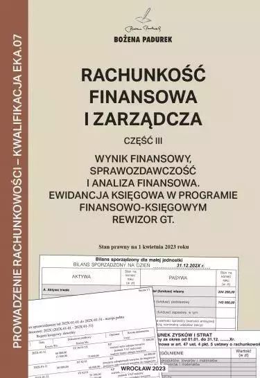 Rachunkowość finansowa i zarządcza cz.3. Padurek