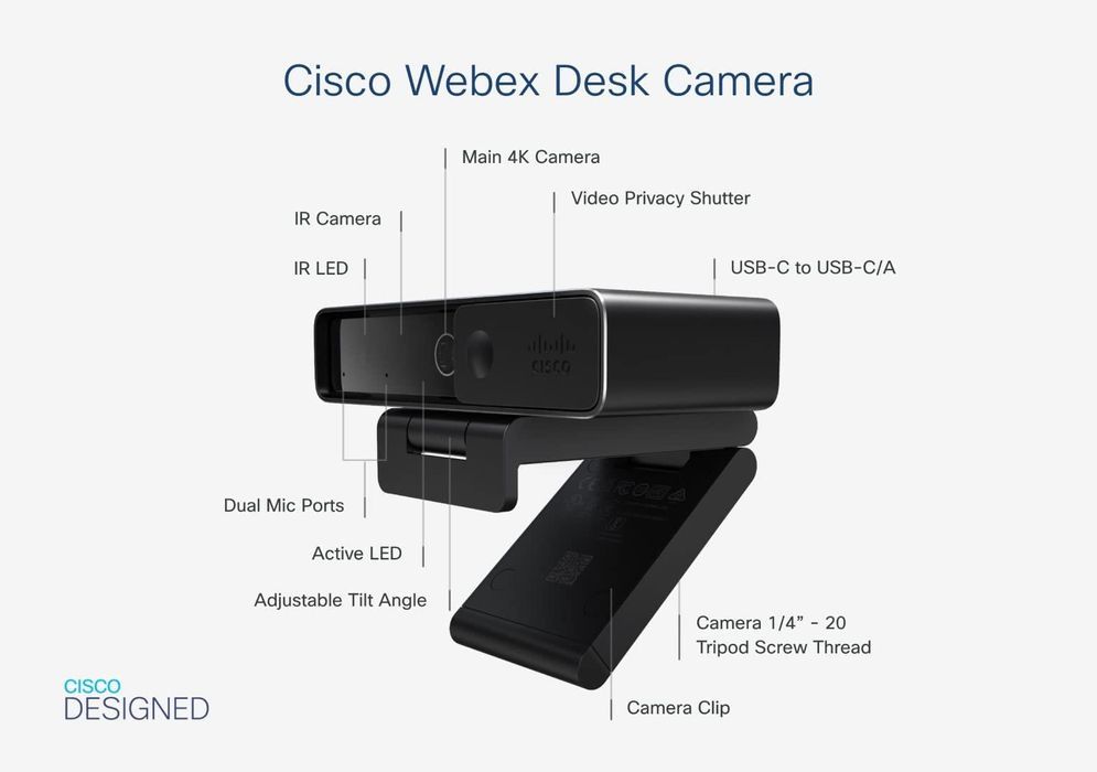 Cisco Kamera biurkowa Webex z nagrywaniem wideo Ultra HD