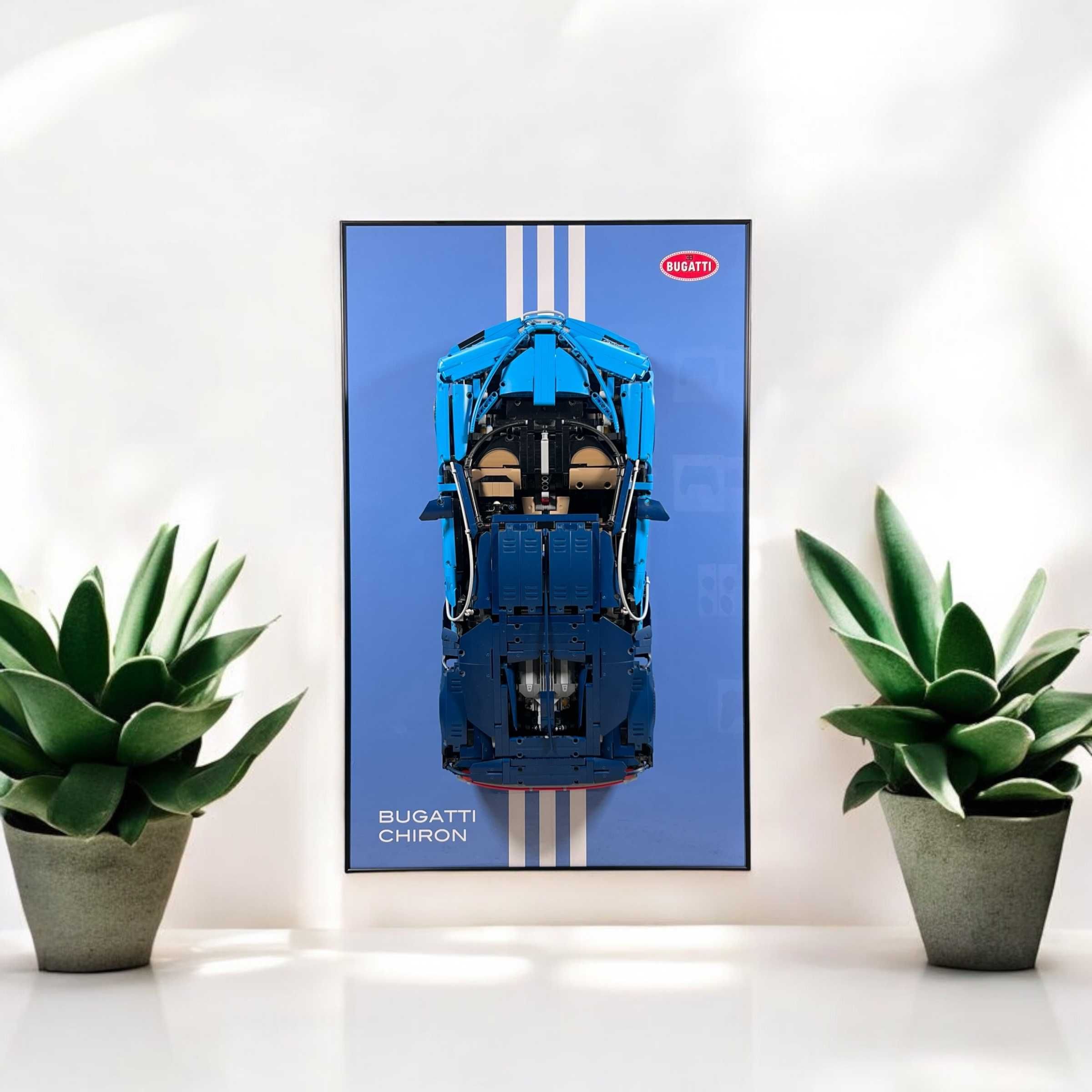 Арт Тримач Рамка 80x50 Стіну для LEGO Technic Bugatti Chiron 42083