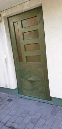 Skrzydło drzwiowe zewnętrzne -solidne, drewniane