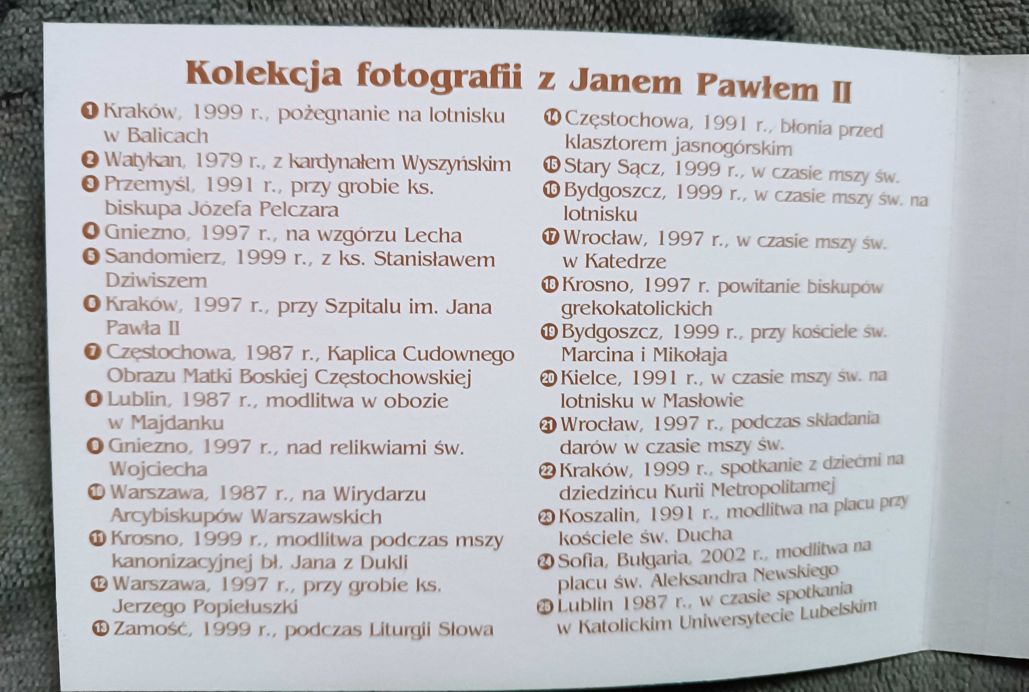 Kolekcja 23 pocztówek w etui - fotografii z Janem Pawłem II NOWE!