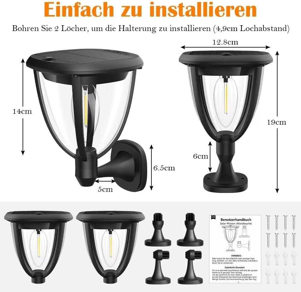 Nowe lampy solarne / lampa / lampki ogrodowe / lampka / 2 szt !1547!