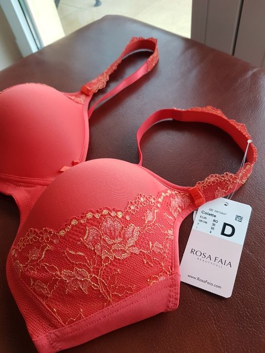 Piękny koralowy biustonosz Rosa Faia kolor koralowy, rozmiar 80D
