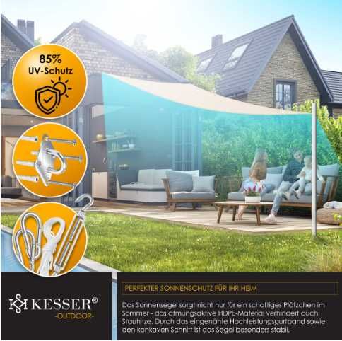 Żagiel przeciwsłoneczny KESSER 3x3x3 m
