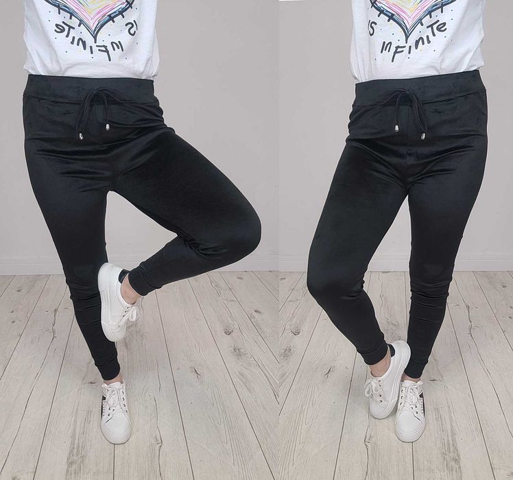 NOWE 6 KOLORÓW Spodnie DRESY welurowe DRES S/M welur