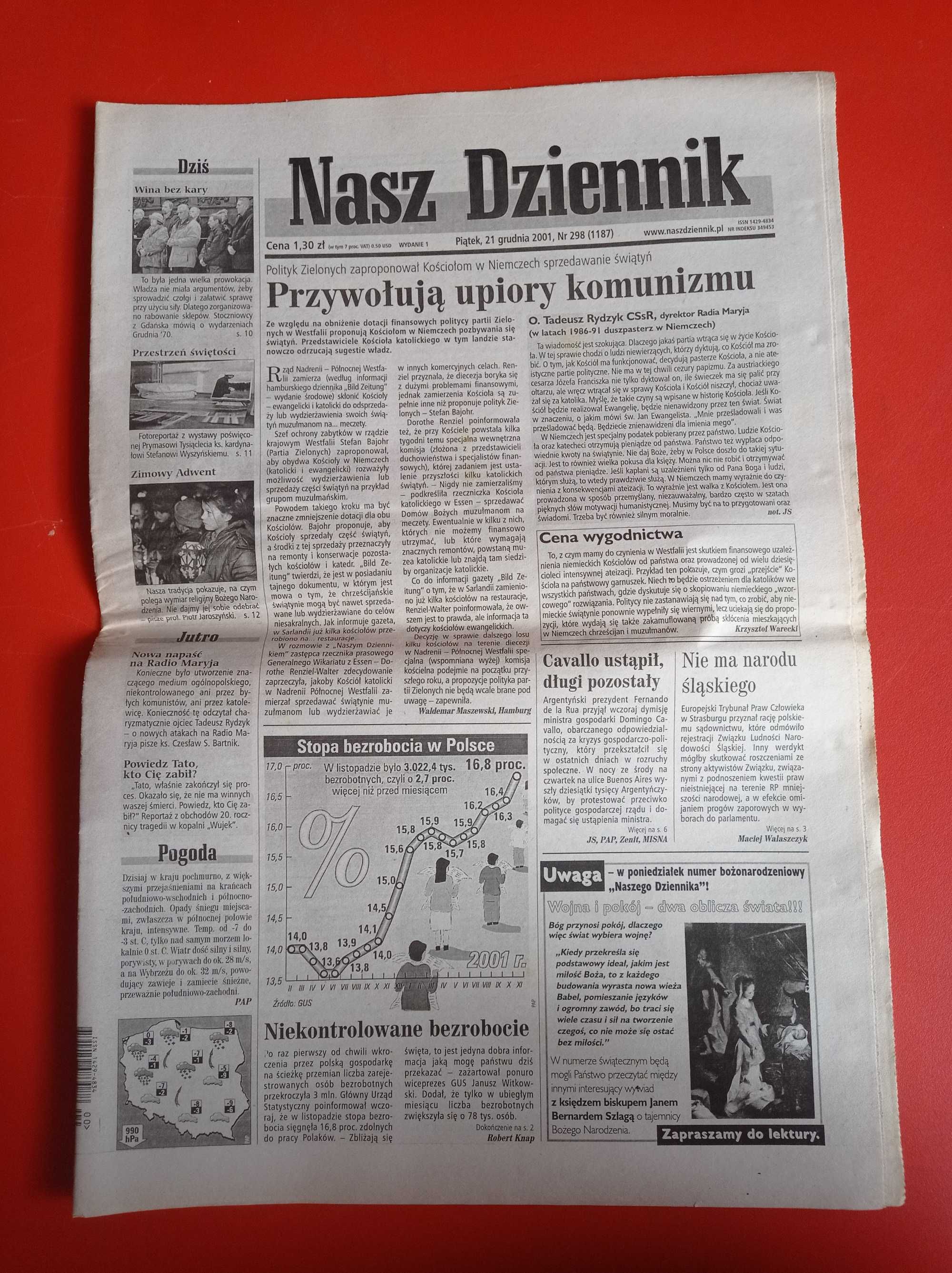 Nasz Dziennik, nr 298/2001, 21 grudnia 2001