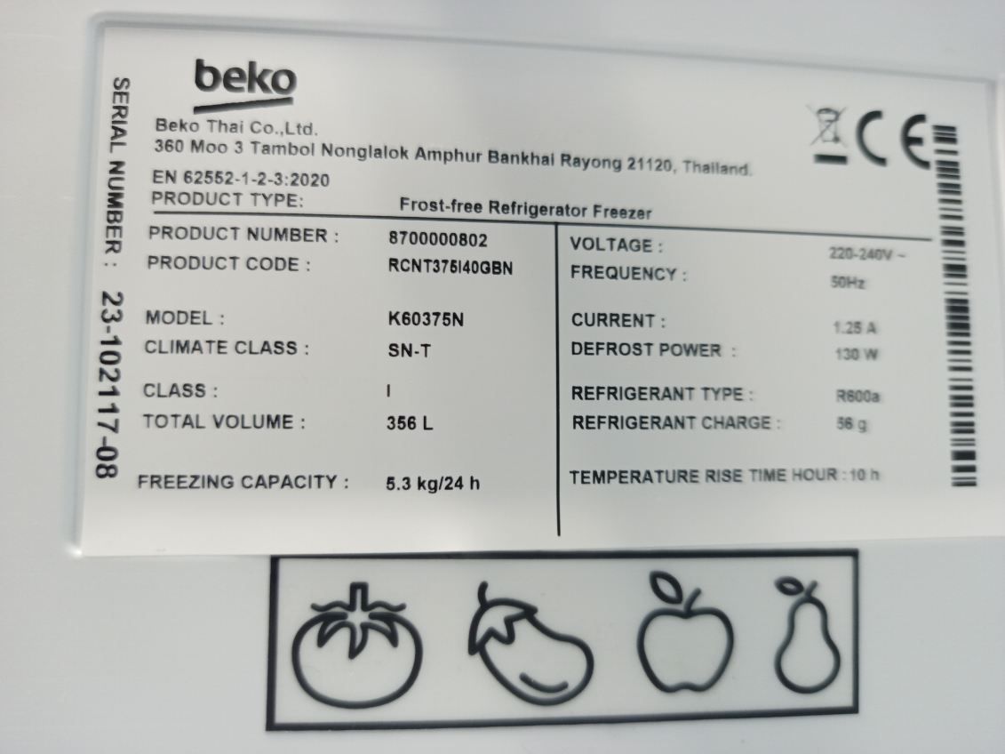 Lodówka Beko RCNT375I40GBN czarne szkło