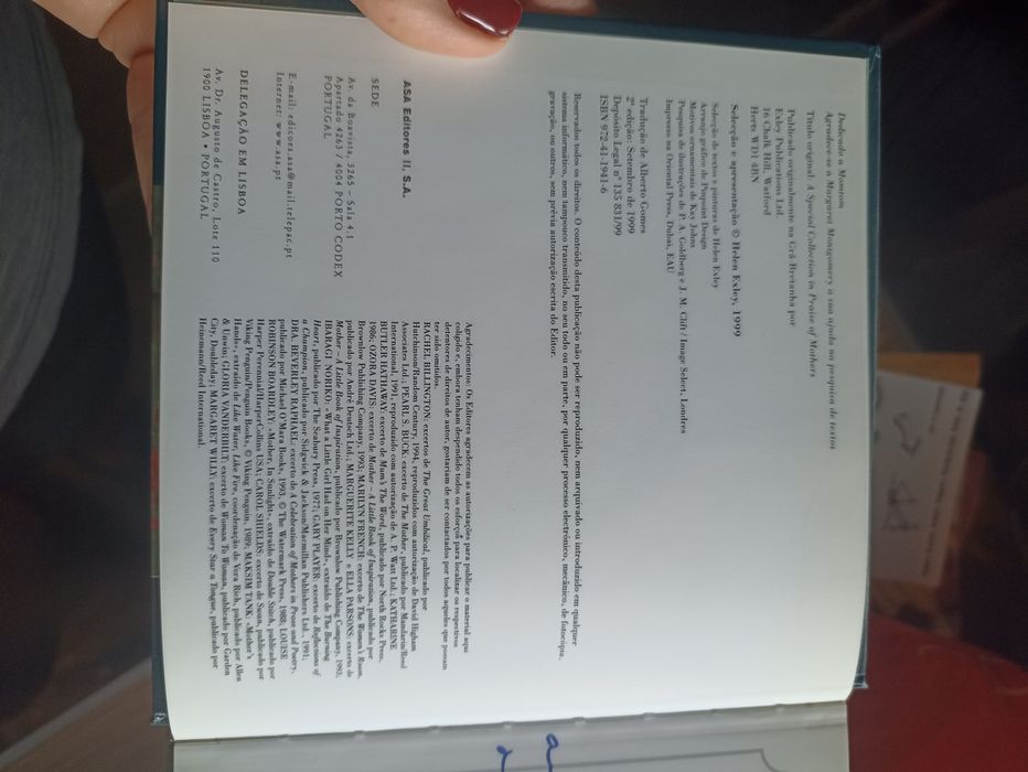 Livro homenagem a mãe ASA