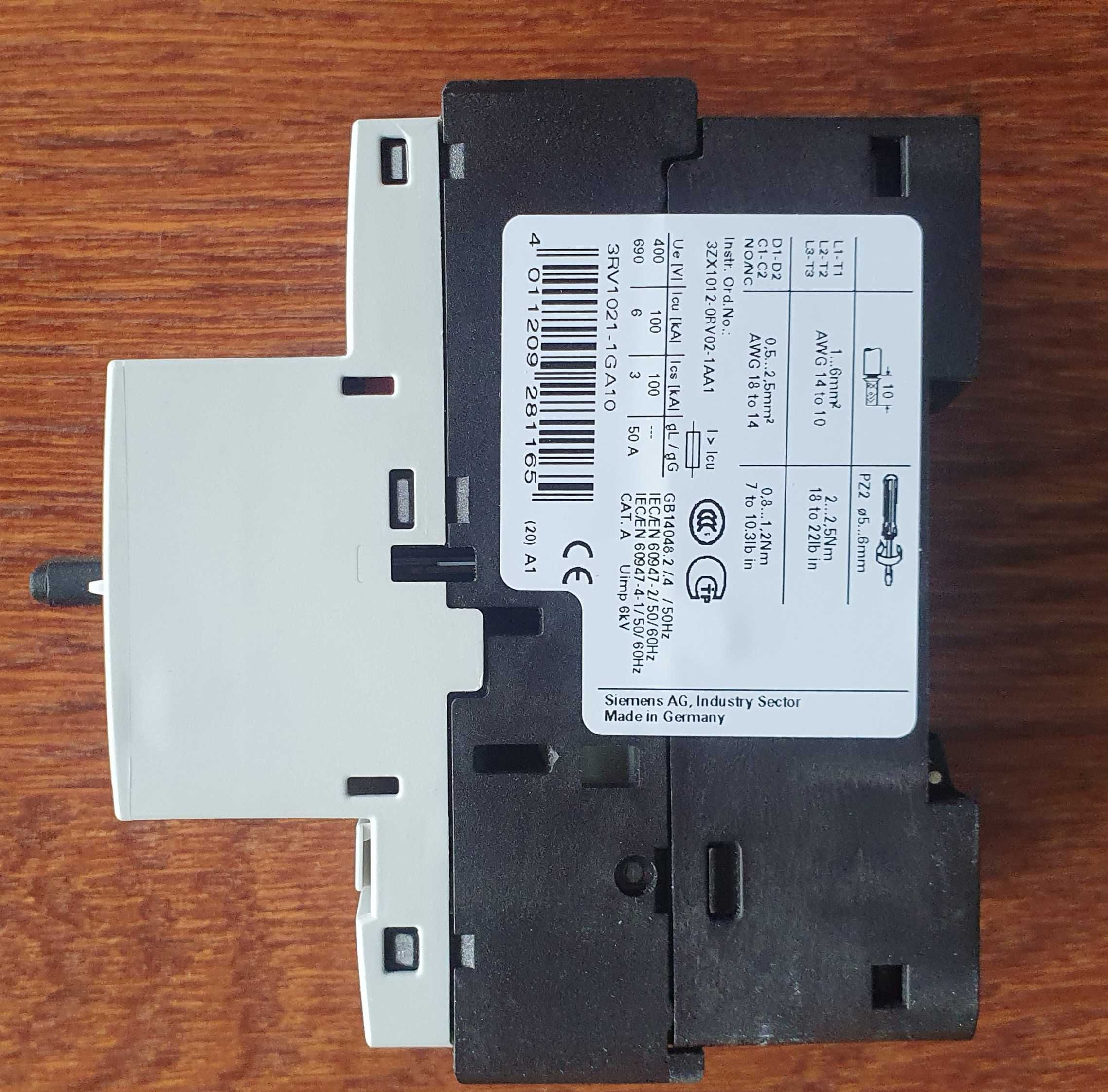 Włącznik , wyłącznik silnikowy Siemens - 3RV1021-1GA10