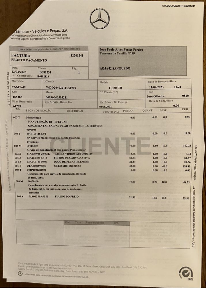 Mercedes C320 CDI V6 AMG - Preto - Full Extras