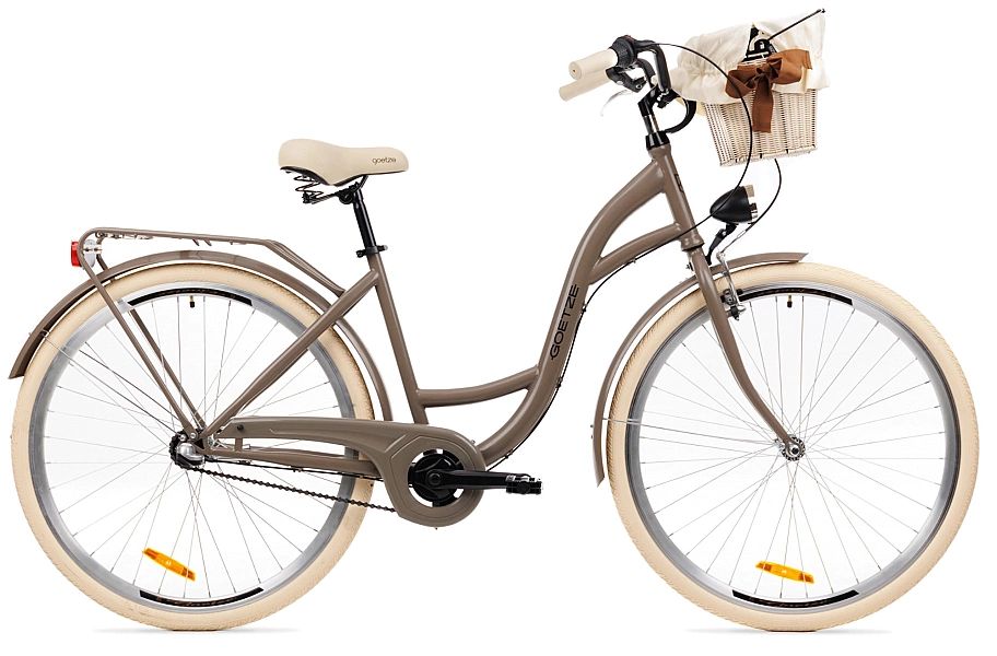 Rower miejski damski Goetze Style 28/3b-Caffe Latte Krem -Polirattanow