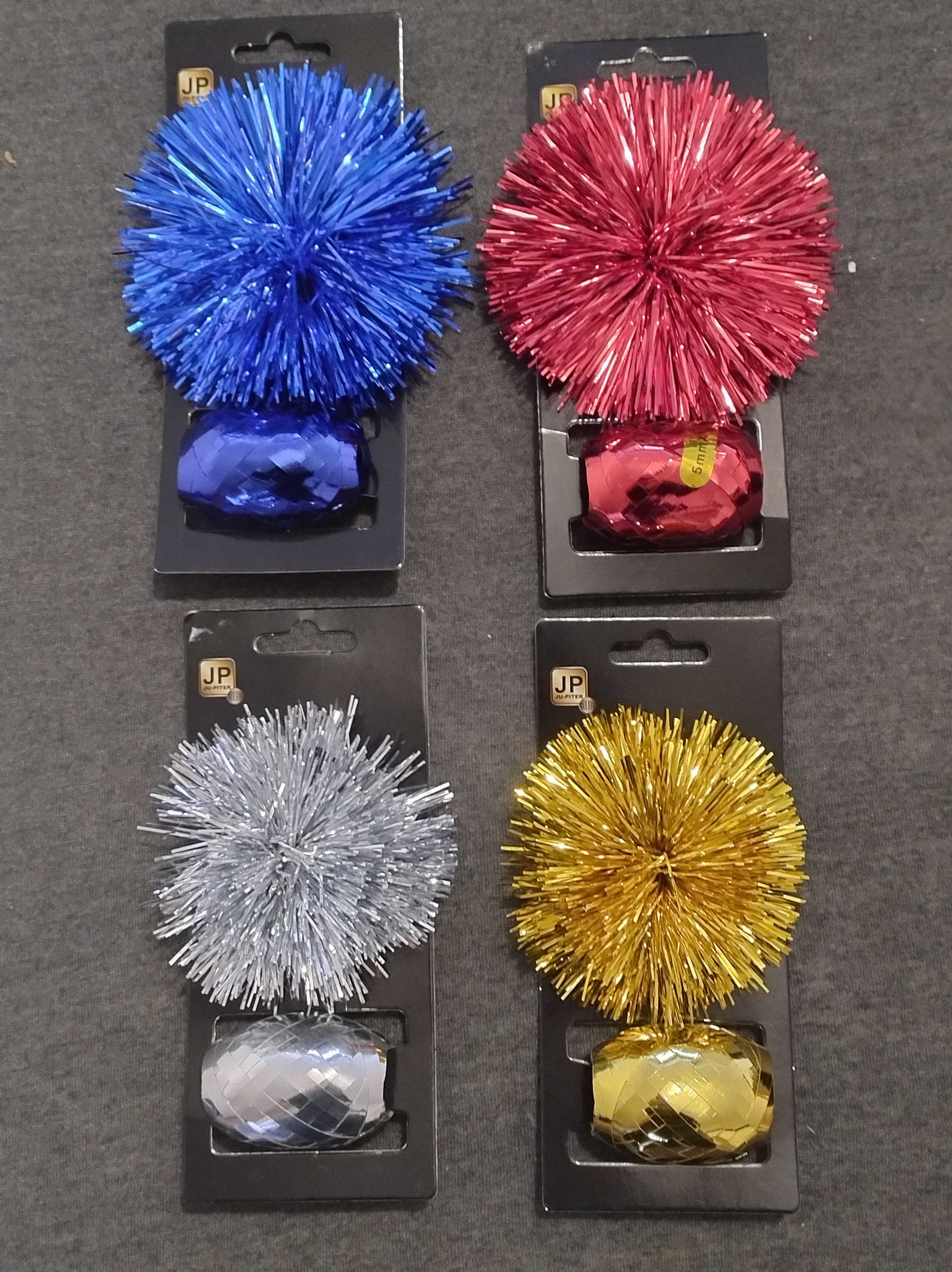 Ju-Piter, Rozeta Pompon 3" i Wstążka Kokon 1cm 10m Gb 304 - 4 kolory