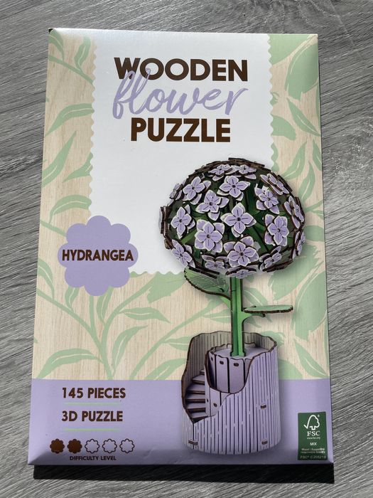 Puzzle 3D madeira Hidrangea
