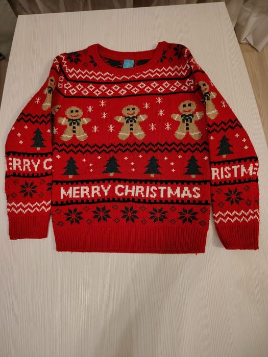 Świąteczny sweter unisex rozmiar 128 Stan b.dobry