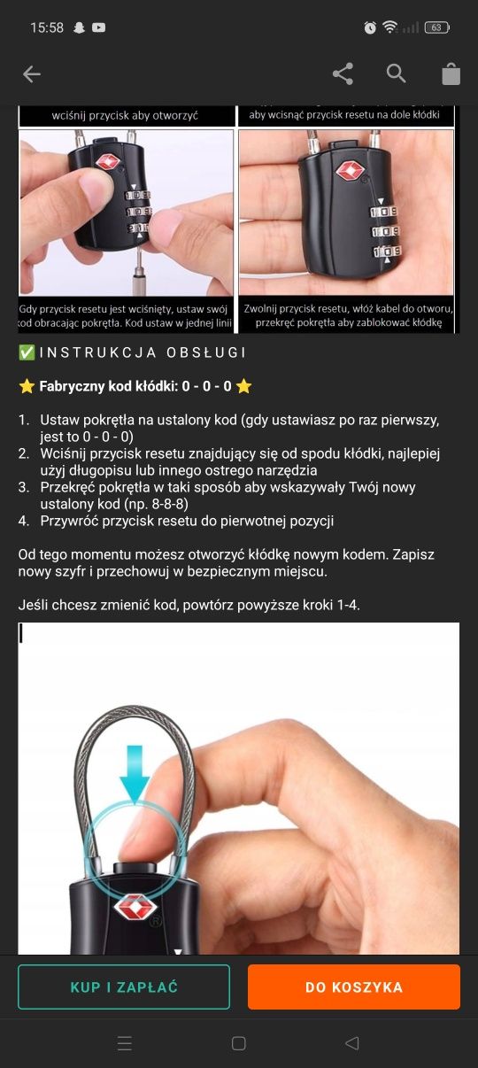 2 x kłódka TSA system na szyfr