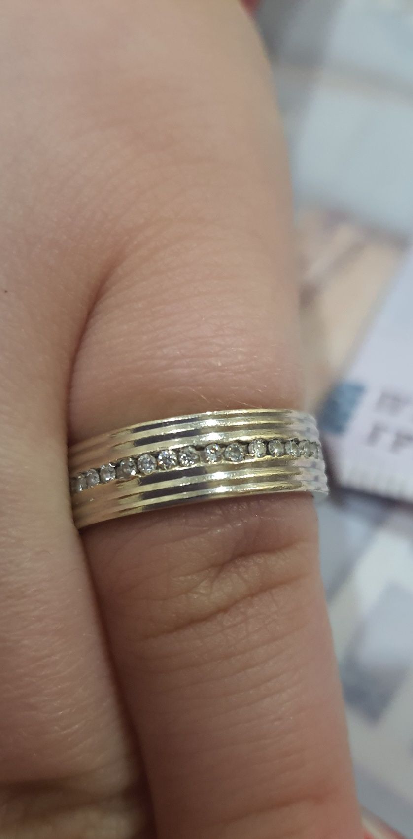 Золотое колечко,кольцо дорожка с белого золота с бриллиантами 585