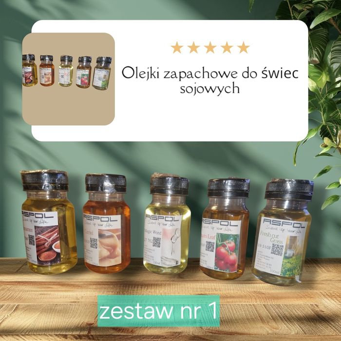 Olejki zapachowe do świec sojowych zestaw Nowe