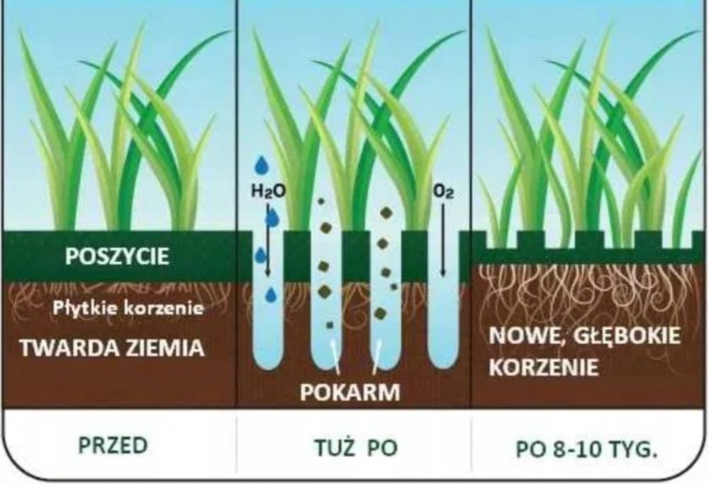 Aerator rurkowy wertykulator wynajem wypożyczalnia Wieluń
