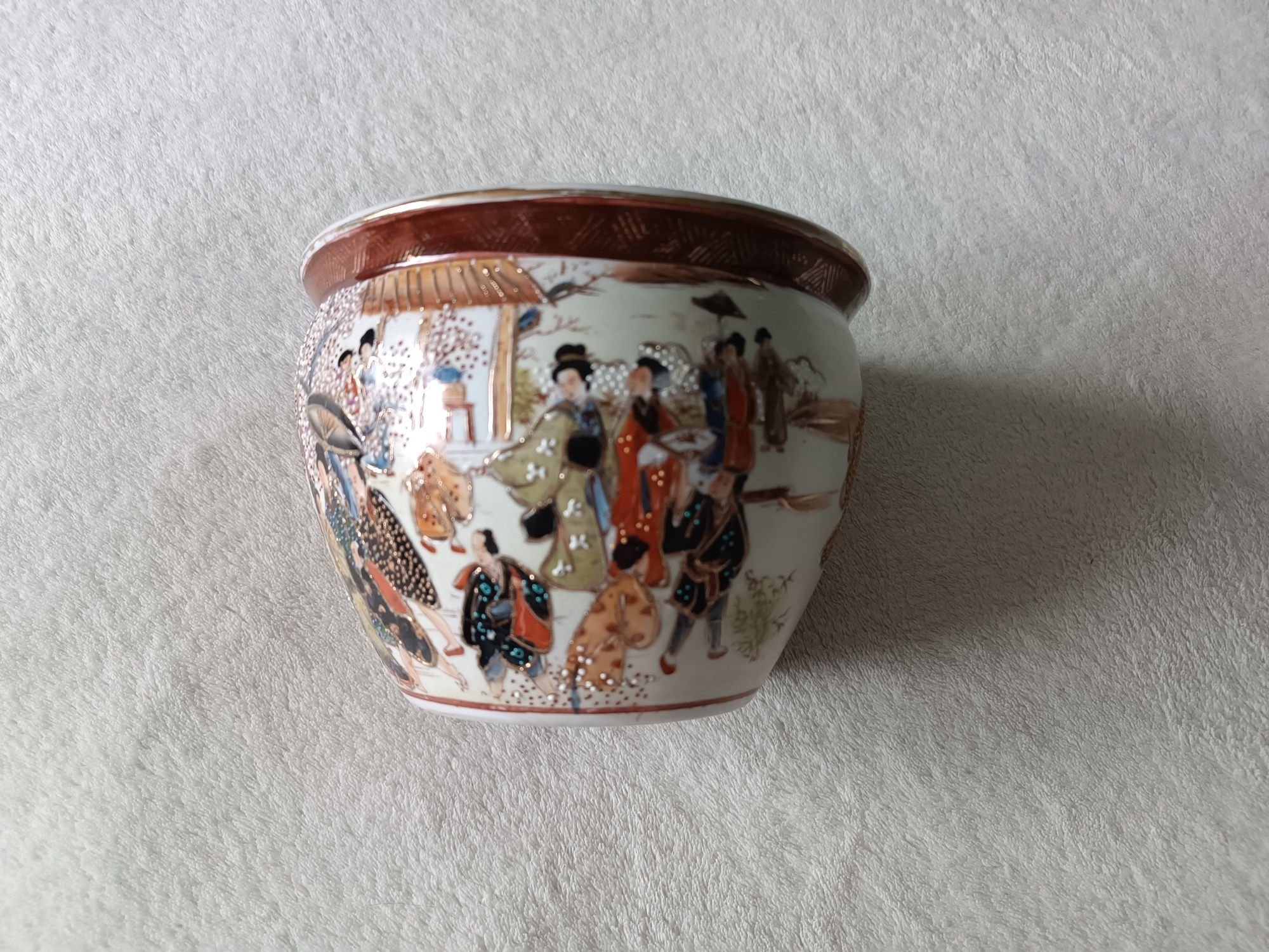 Chińska doniczka osłonka ceramiczna orientalna