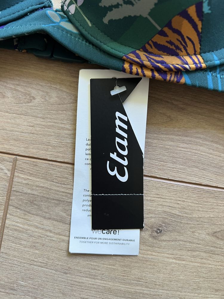 Zielony biustonosz, stanik, kostium kąpielowy, Etam, pushup, 75B