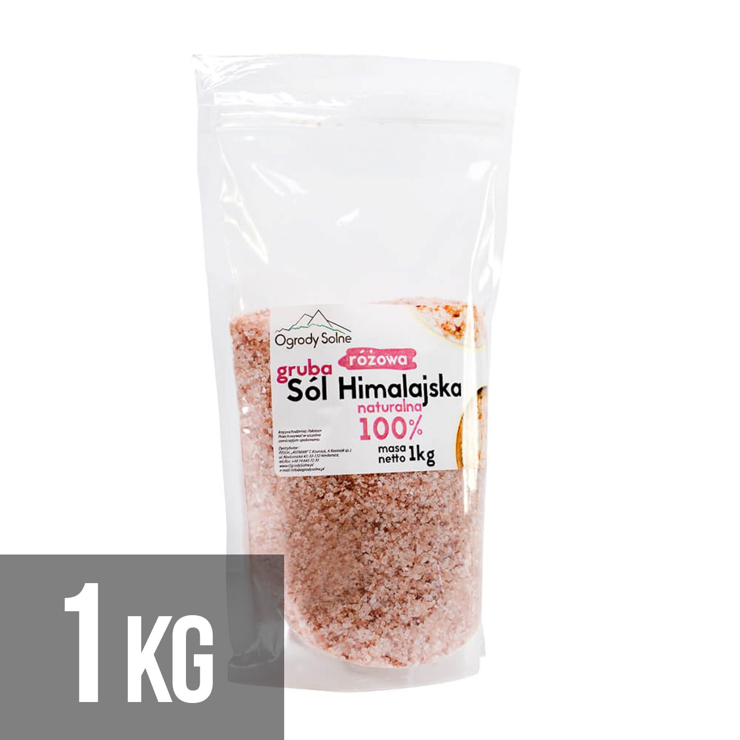 Sól w worku - himalajska różowa gruba - 1 kg