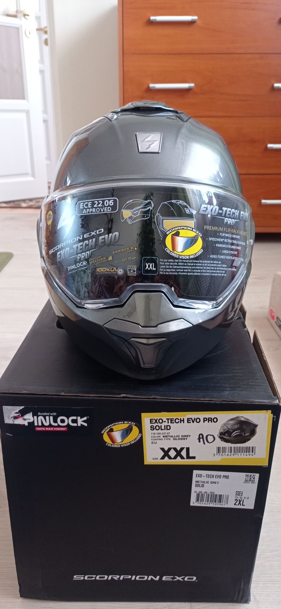 Kask szczękowy Scorpion Exo-Tech Evo Pro Solid XXL
