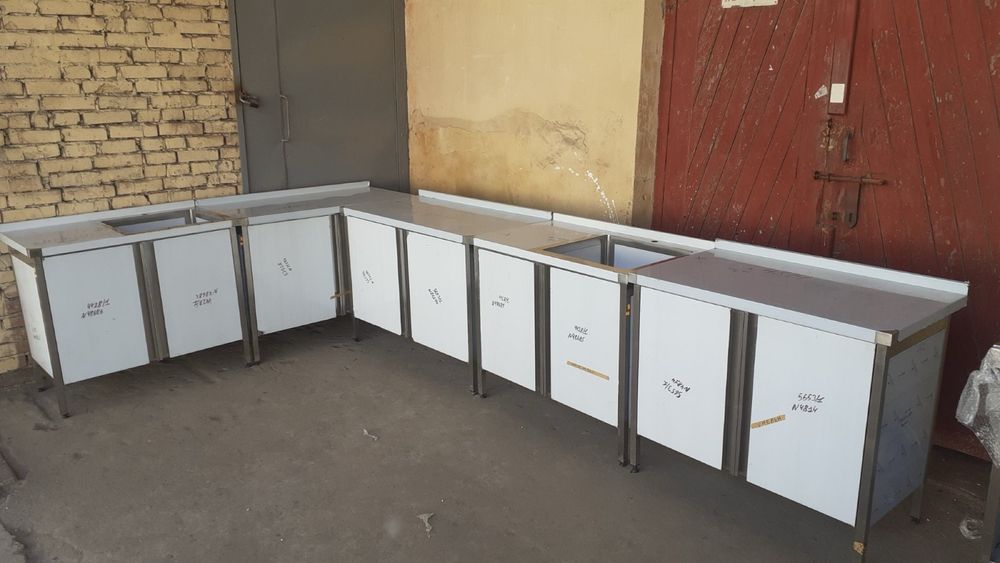 Стелаж Шафа нержавійка з дверками тумба