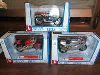 Trzy modele motocykli skala 1:18 Bburago