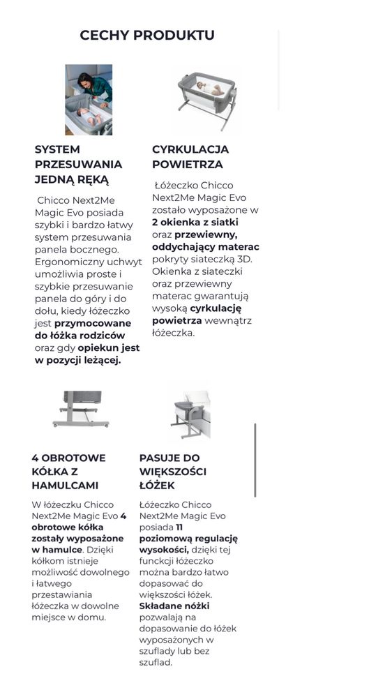 Łóżeczko dostawne Chicco Next2Me Magic Evo desert taupe