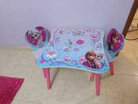 Mesa e cadeiras de madeira de criança 2/6 anos da Frozen