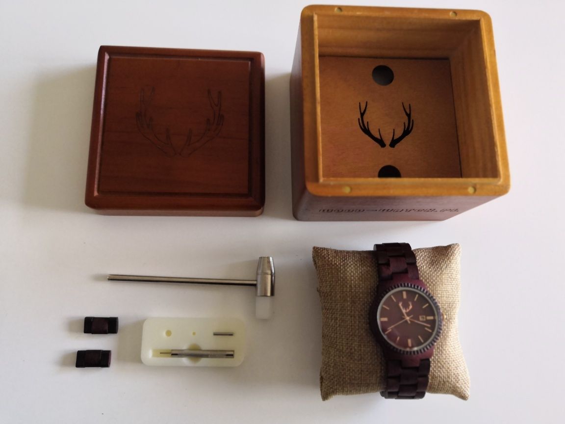 Zegarek drewniany, naturalne drewno amarantowe, Wood watch, Woodison