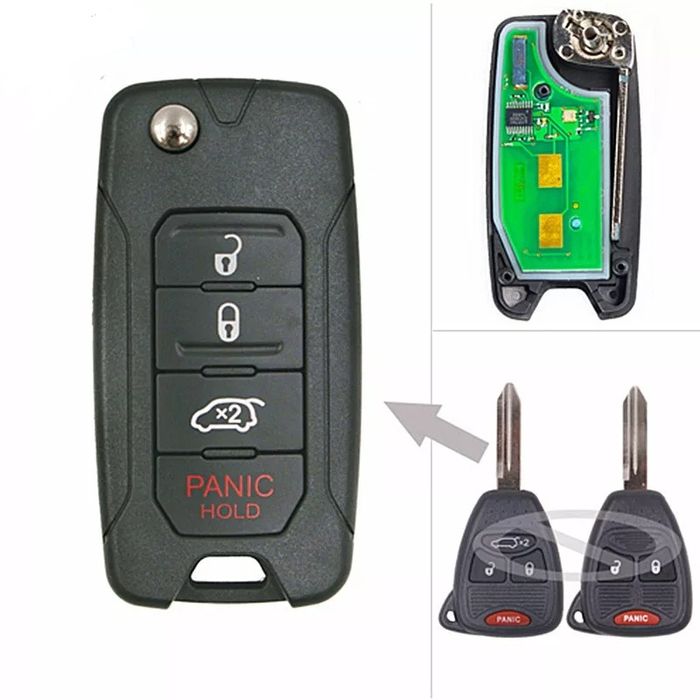 Ключ з чіпом. Корпус ключа для chrysler 300c, town, dodge, jeep