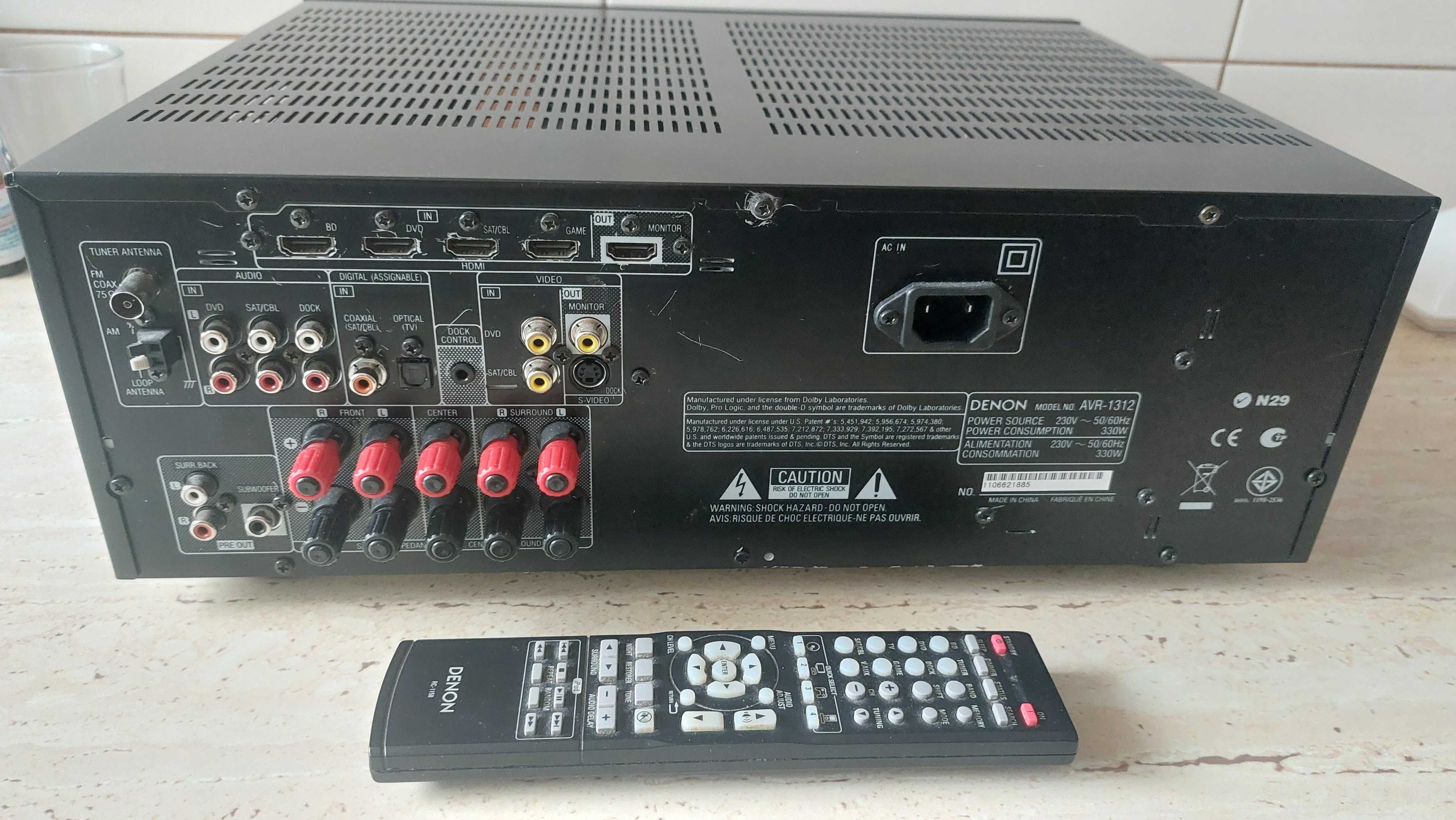 Amplituner Denon AVR-1312 5.1, używany, sprawny 100%